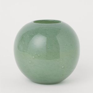 Light Green Glass Circular Vase